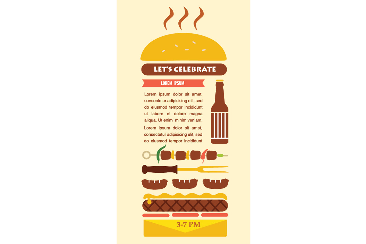BBQ Icon set and invitation template, a Background Graphic by jenny lipets (Photo 6 of 6)