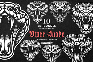 10 Bundle Dark Art Viper Snake Beast, an Animal Illustration by Morspective