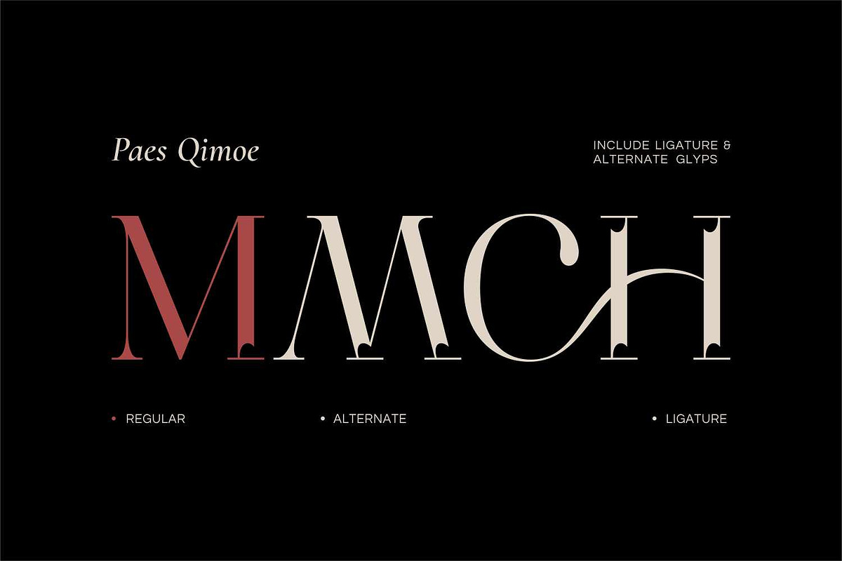 Paes Qimoe - Modern Luxury Serif, a Serif Font by Imoodev (Photo 4 of 5)