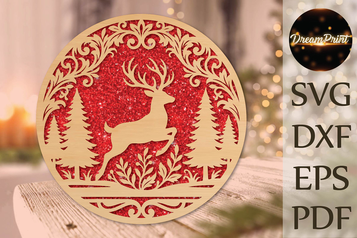 Christmas Reindeer Forest SVG, an Object Graphic by DreamPrint404 (Photo 1 of 4)
