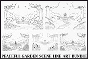 Peaceful Garden Line Art Coloring Se, an Illustration by Designs_River (Thumbnail 1 of 7)