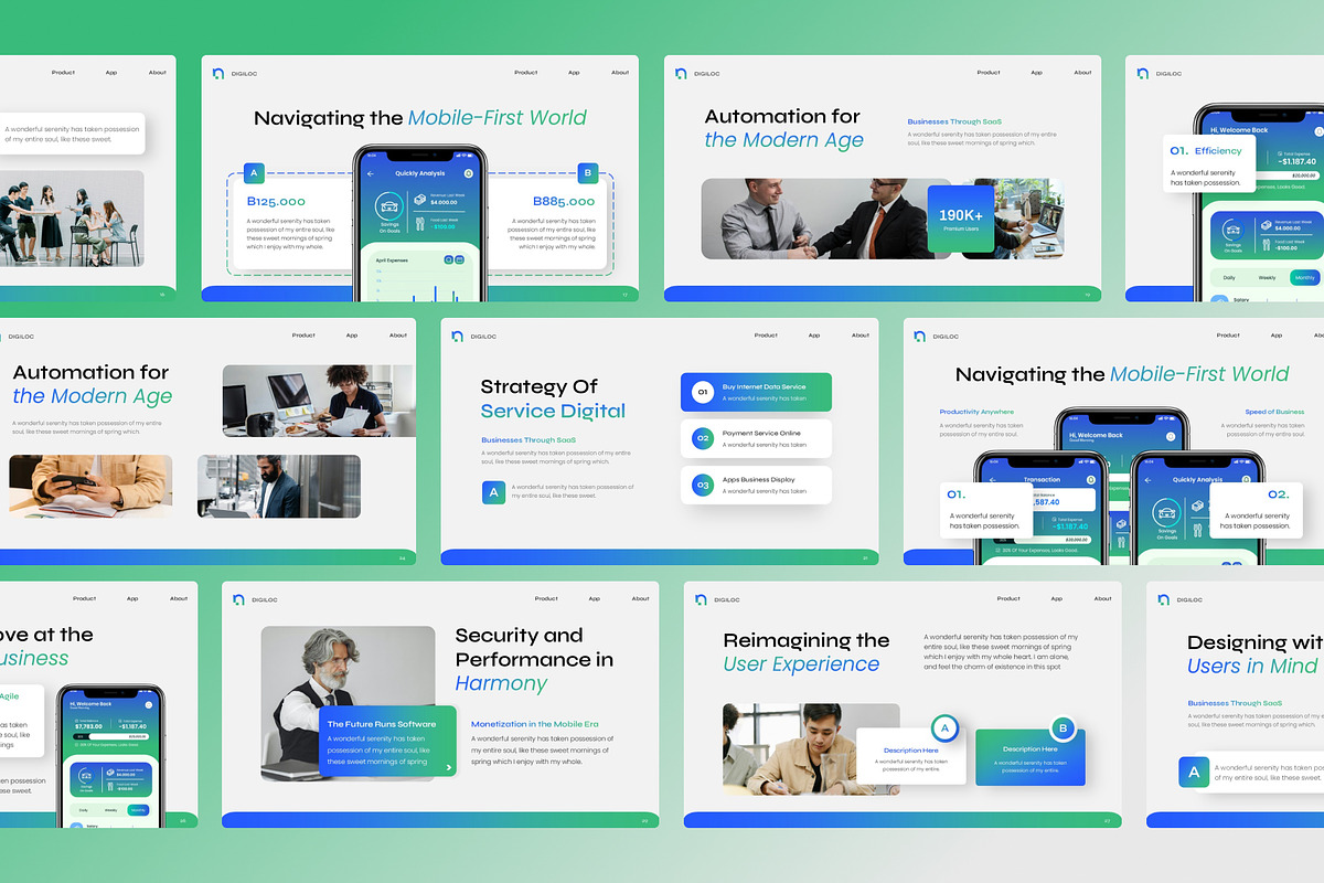 Startup SaaS PowerPoint Template, a Presentation Template by Premast (Photo 3 of 5)