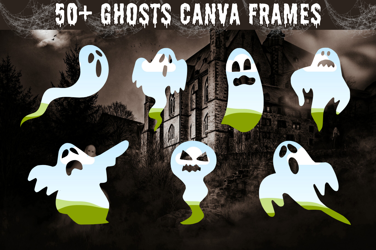 50+ Ghosts Canva Frames, an Object Graphic by Creative Digital Template