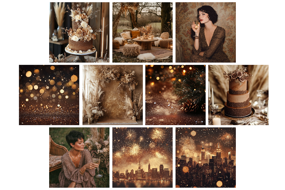 Boho New Year's Eve Backgrounds, a Background Graphic by NadiaTheronArt (Photo 2 of 5)