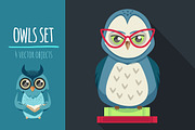 owls set, an Animal Illustration by adi katz (Thumbnail 4 of 5)