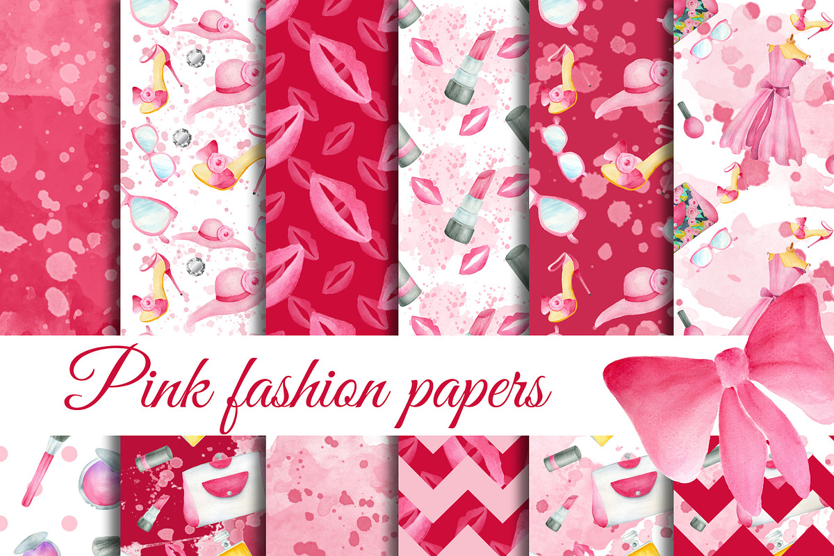 Pink fashion patterns, a Pattern Graphic by DarinaDigital