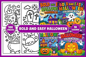 Bold and Easy Halloween Coloring, a Seasonal Illustration by Coco Bloom