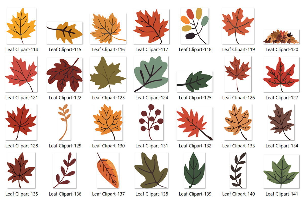 Autumn Leaves Clipart Bundle, a Seasonal Illustration by Whimsy Brush Studio (Photo 8 of 9)
