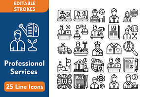 25 Professional services Line Icons, an Icon by Pexelpy