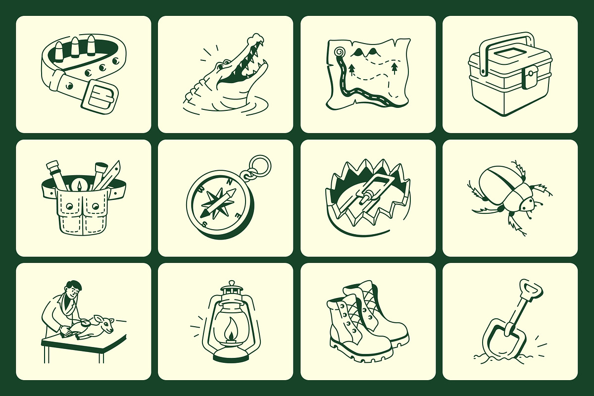 Safari Doodles Icons, an Outline Icon by Vectors Market (Photo 5 of 9)
