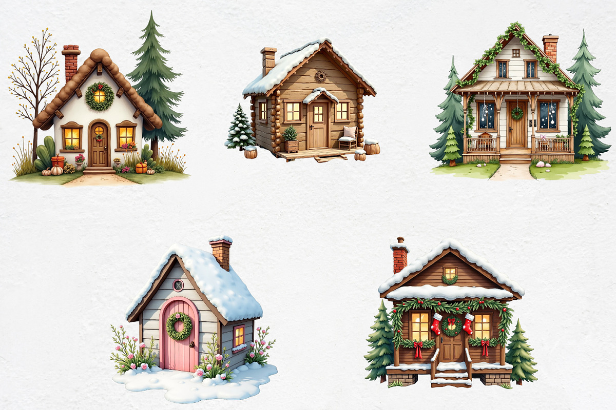 Christmas Funny House Clipart, an Illustration by CrexoraLab (Photo 4 of 5)