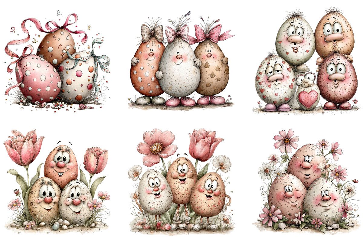 Watercolor Easter Kids Clipart, an Illustration by CraftArtStudio (Photo 5 of 6)