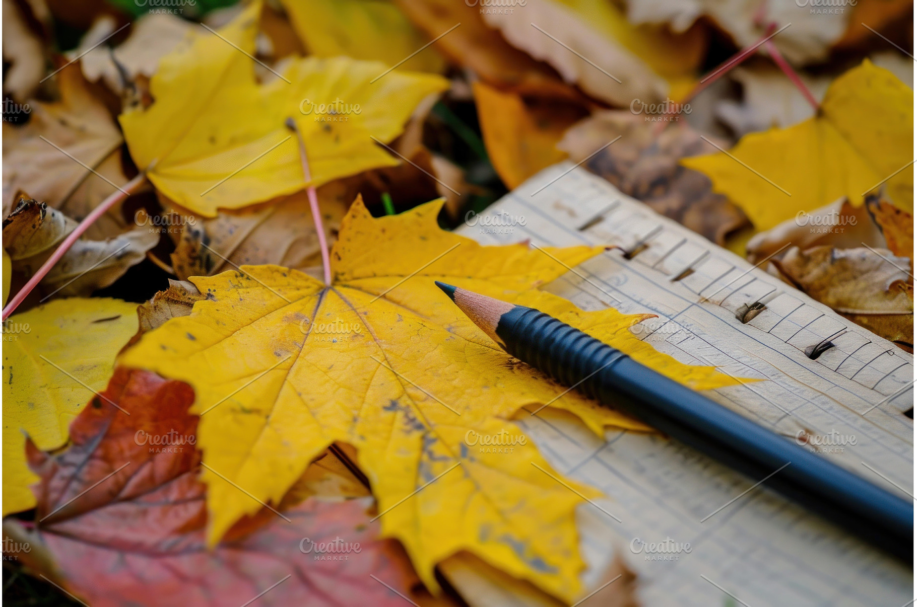 Autumn inspiration - notebook with, a School & Education Photo by Ylivdesign