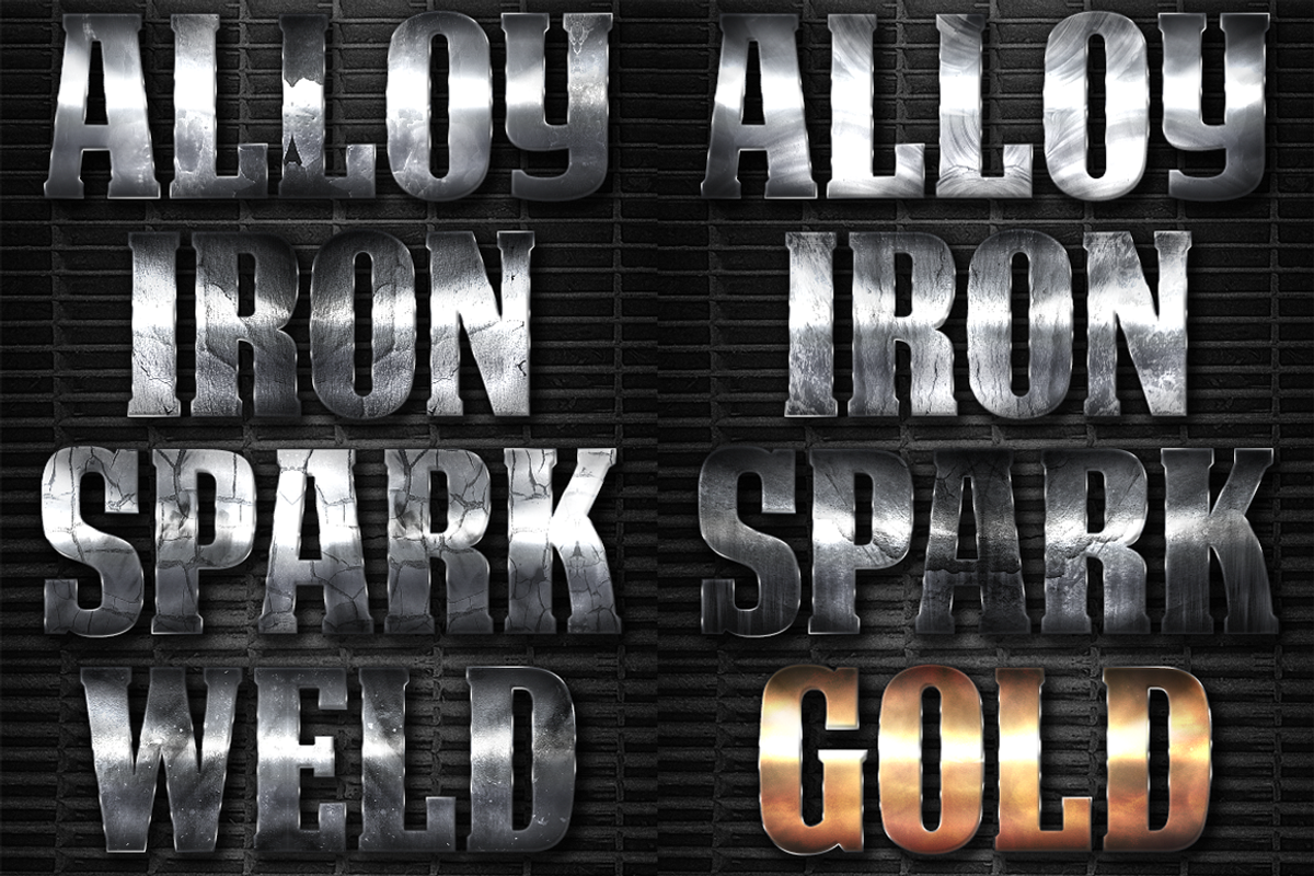 32 Extreme Metal Layer Styles 4, a Layer Style Add-On by DesignFathoms (Photo 2 of 2)