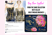 49 GOLD THREAD (2) Procreate Brushes, a Brush Add-On by Fashion Workshop Bkk (Thumbnail 10 of 10)