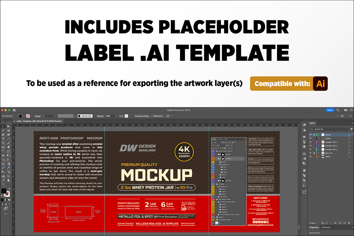 2lb Whey Protein Jar Mockup B3-Pro, a Packaging Mockup by Design Warlord (Photo 7 of 16)