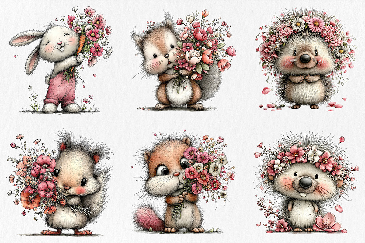 Whimsical Spring Animals Clipart, an Animal Illustration by Libby Wishes (Photo 3 of 3)