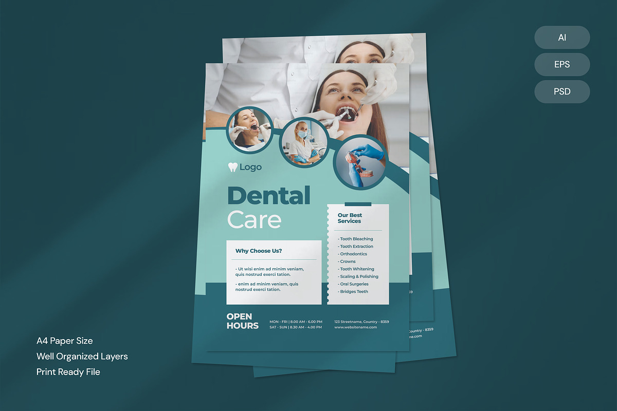 Dental Care - Flyer, a Brochure Template by Izdihaar_Studio (Photo 1 of 3)