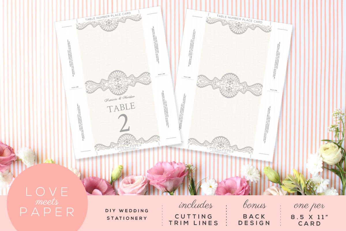 Table Place Card Template PC3004, a Card Template by Love Meets Paper (Photo 2 of 2)