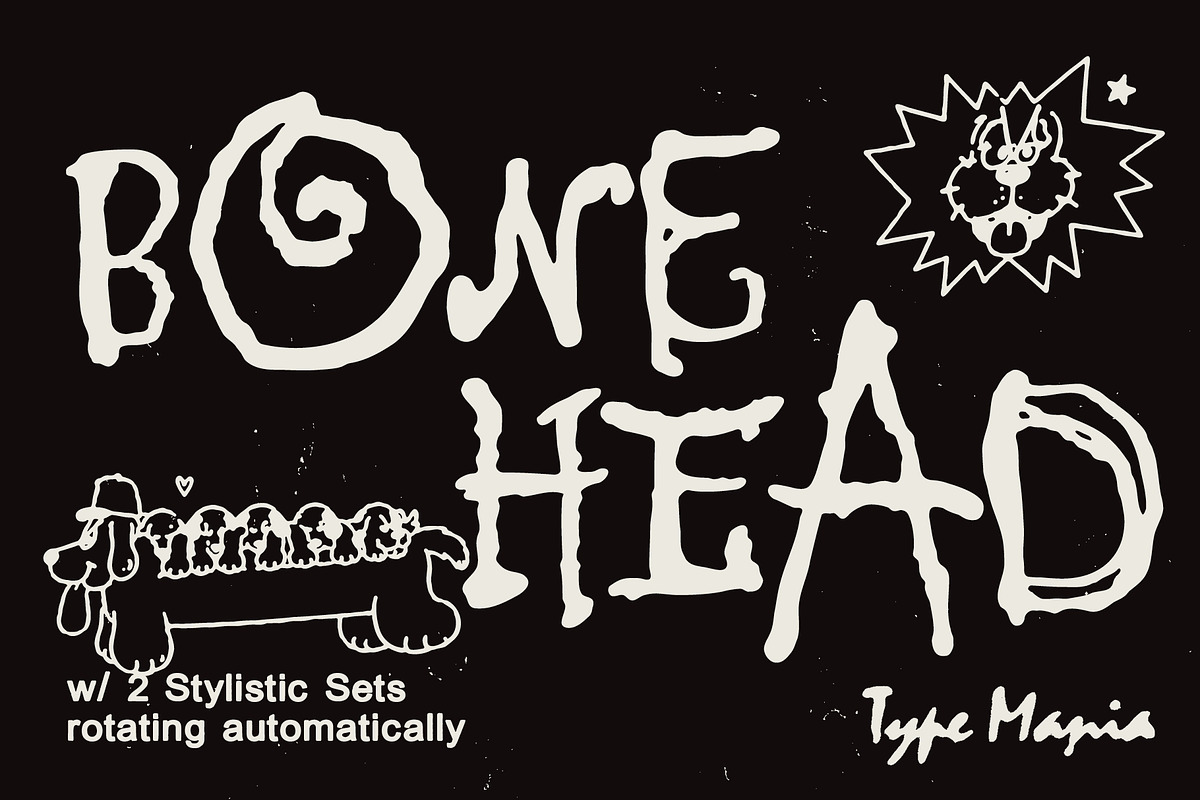 Bonehead TM – Raw Scribble, a Handwritten Font by Type Mania (Photo 1 of 10)