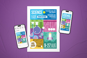 Science Fair Event Flyer Set, a Flyer Template by The Good Store