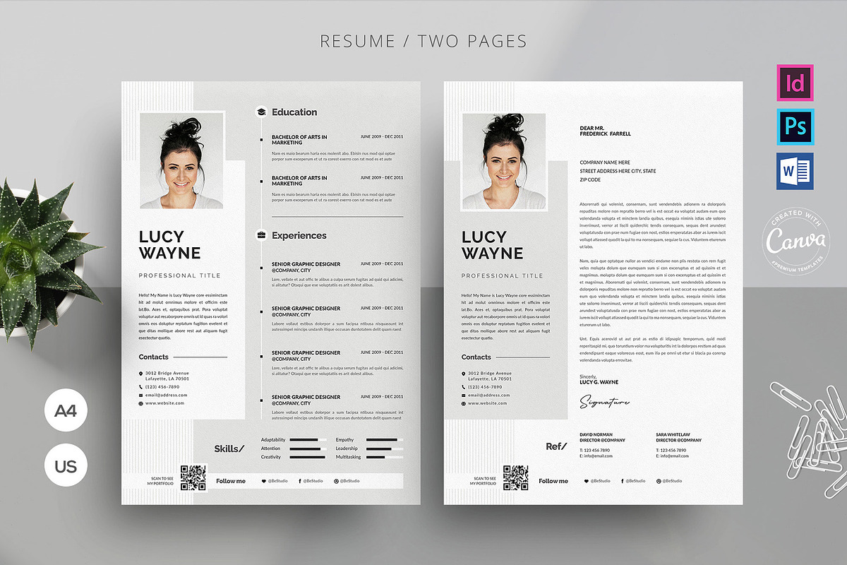Resume CV & Cover Letter, a Resume Template by BrochuresFactory (Photo 1 of 6)