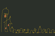 Spooky Halloween Cemetery Border, a Seasonal Illustration by Valenty (Thumbnail 3 of 3)