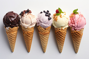 Top view Various delicious ice cream, a Food & Drink Photo by Pixeness Studio