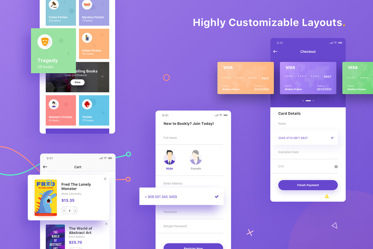 Bookly - iOS Sketch App Template, a Templates & Theme by Pentaclay (Photo 4 of 7)