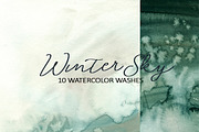 Winter Sky Watercolor Grey Washes, a Texture Graphic by whiteheartdesign