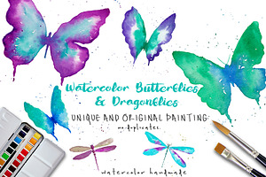 Watercolor Butterfly Clip Art