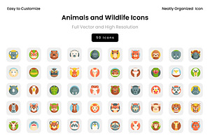 Animals and Wildlife Icons, a Solid Icon by Wencory