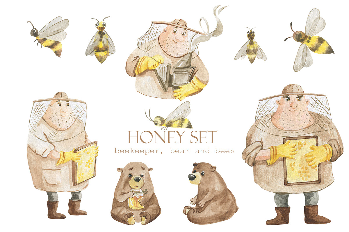 Honey watercolor set, a Food Illustration by Love Watercolor Store (Photo 2 of 10)