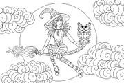 10 witches Halloween theme, an Illustration by Somjai King (Thumbnail 3 of 11)