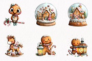 Gingerbread Christmas Clipart Bundle, a Seasonal Illustration by fashionaddict (Thumbnail 2 of 7)