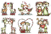 Valentine's Day Animal Couple PNG, an Illustration by Craft Nest (Thumbnail 3 of 9)