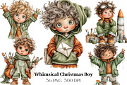 Whimsical Christmas Boy Clipart, an Illustration by CraftArtStudio (Thumbnail 1 of 6)