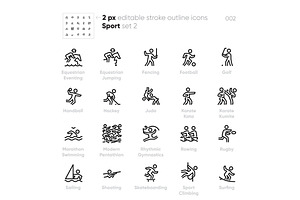 Sport and Fitness outline vector