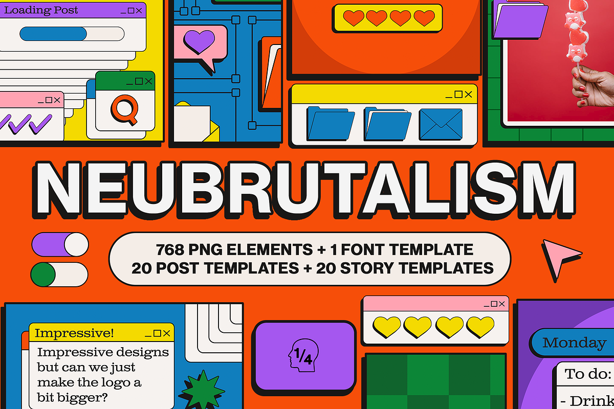 NEUBRUTALISM Elements + Templates, a Social Media Template by Headquarters (Photo 1 of 6)