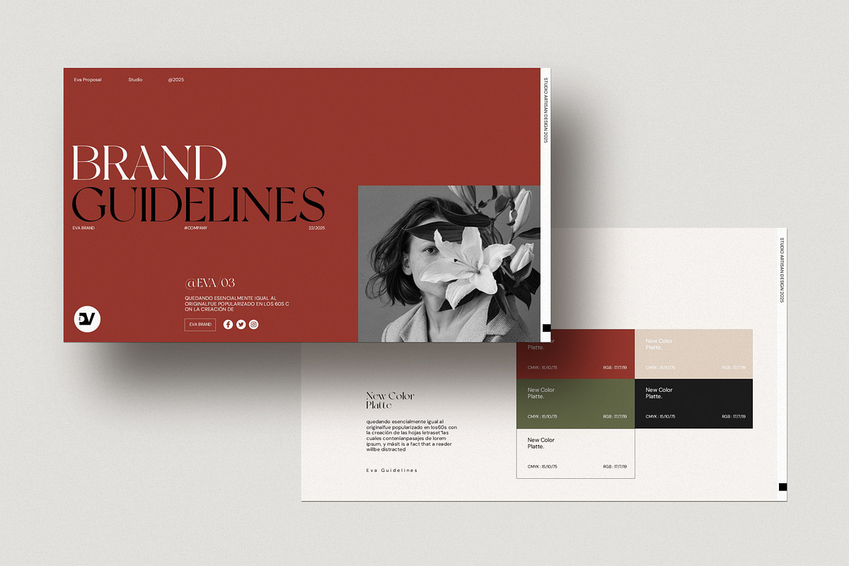 Eva Brand Guideline Template, a Presentation Template by Studio Artisan (Photo 6 of 10)