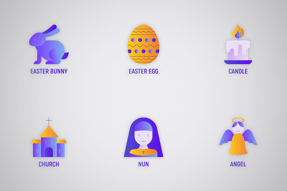 Christianity | 16 Flat Gradient Icon, an Outline Icon by Alex Blogoodf (Photo 6 of 11)