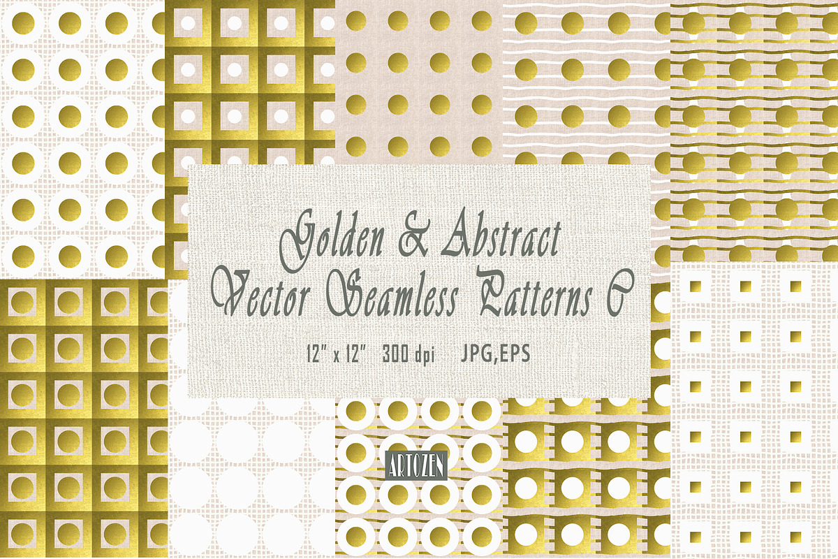 Golden Abstract Seamless Pattern C, a Pattern Graphic by ARTOZEN DIGITAL (Photo 1 of 30)