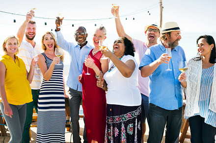 Diverse friends having party stock photo containing adult and beverage, a Person Photo by rawpixel