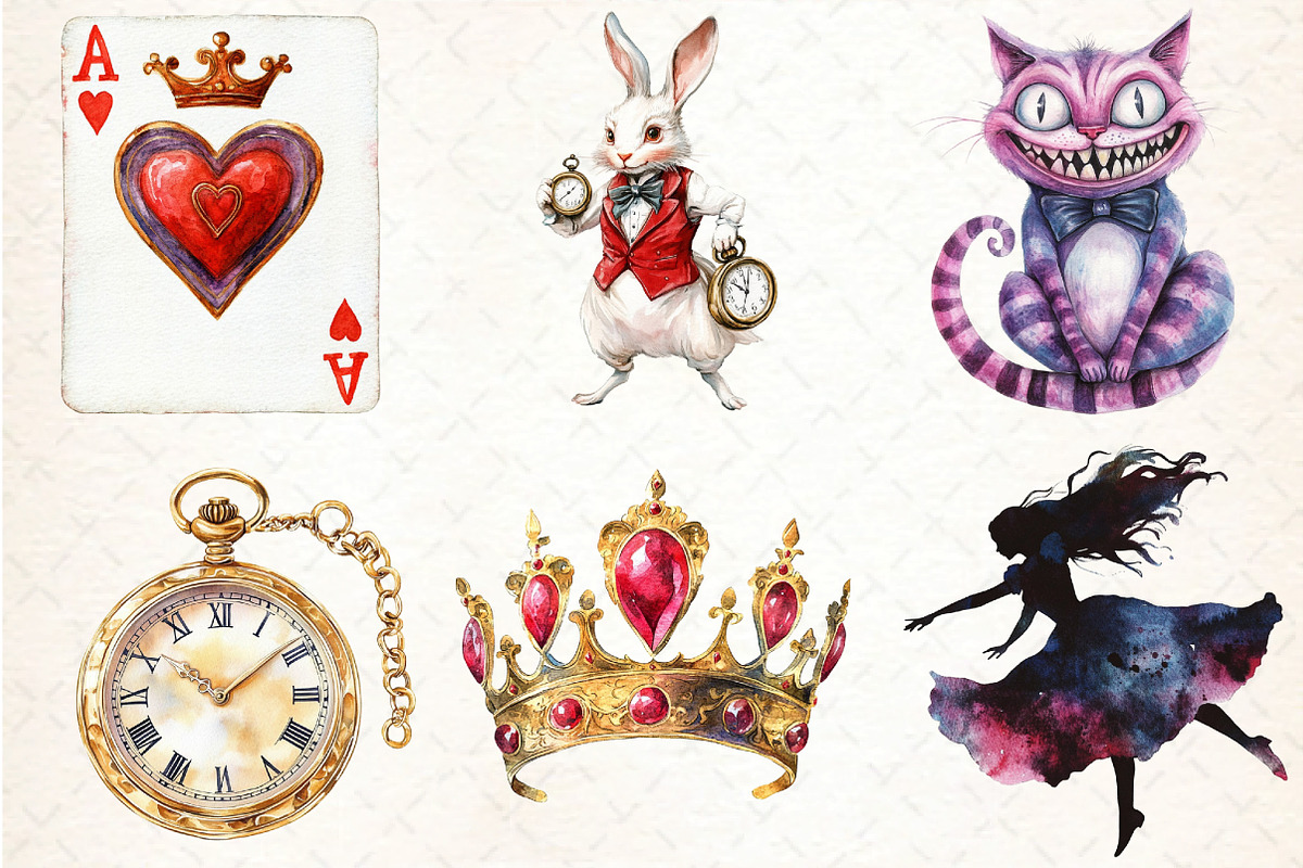 Alice in Wonderland Clipart, an Illustration by DreamCafeArt (Photo 4 of 7)