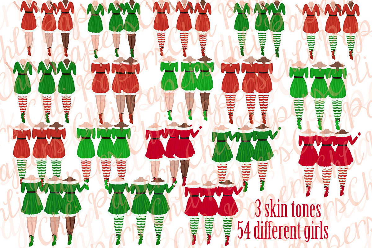Christmas girls clipart Xmas Png, an Illustration by chilipapers (Photo 2 of 8)