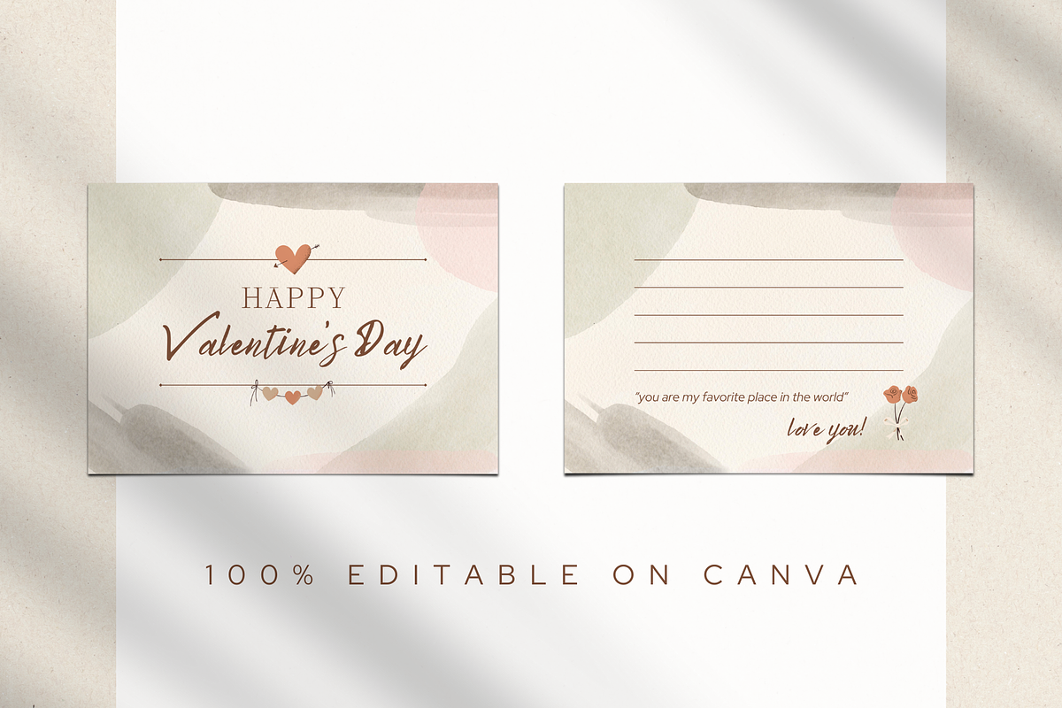VALENTINE'S DAY CARD CANVA TEMPLATE, a Card Template by The Little Lily Studio (Photo 2 of 5)