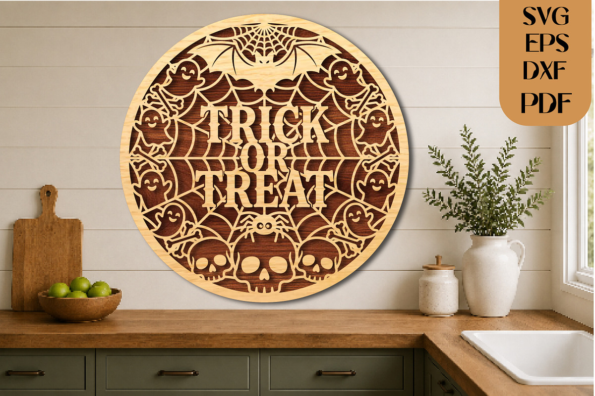 Trick or Treat Halloween Laser Cut, an Object Graphic by DreamCafeArt (Photo 3 of 4)