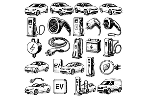 Electric Vehicle Charging, an Object Graphic by nikagraphic