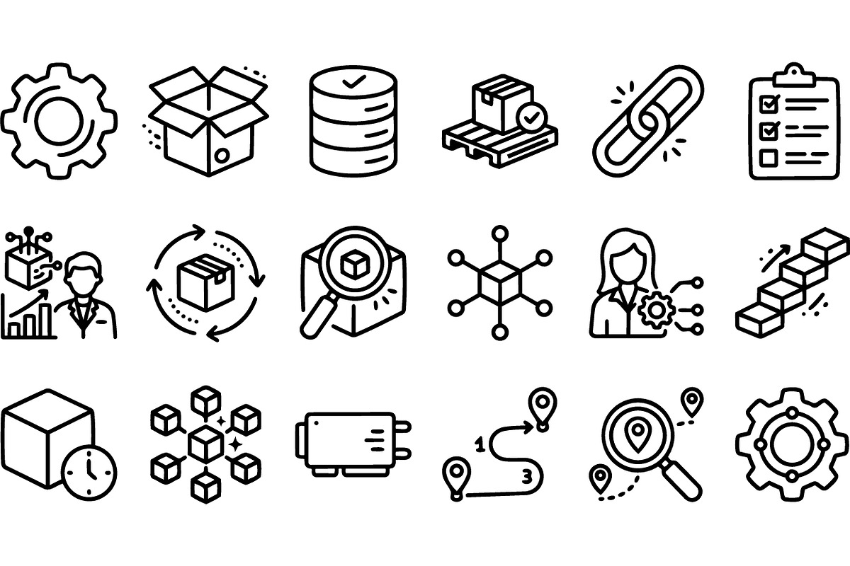 Logistics Supply Chain Icons Set, an Illustration by designvectx (Photo 2 of 3)