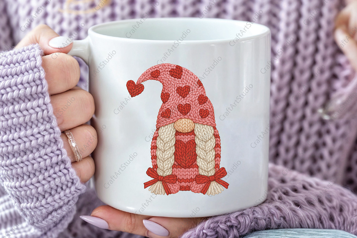 Latch Hook Yarn Valentines Gnome PNG, an Illustration by CraftArtStudio (Photo 3 of 4)